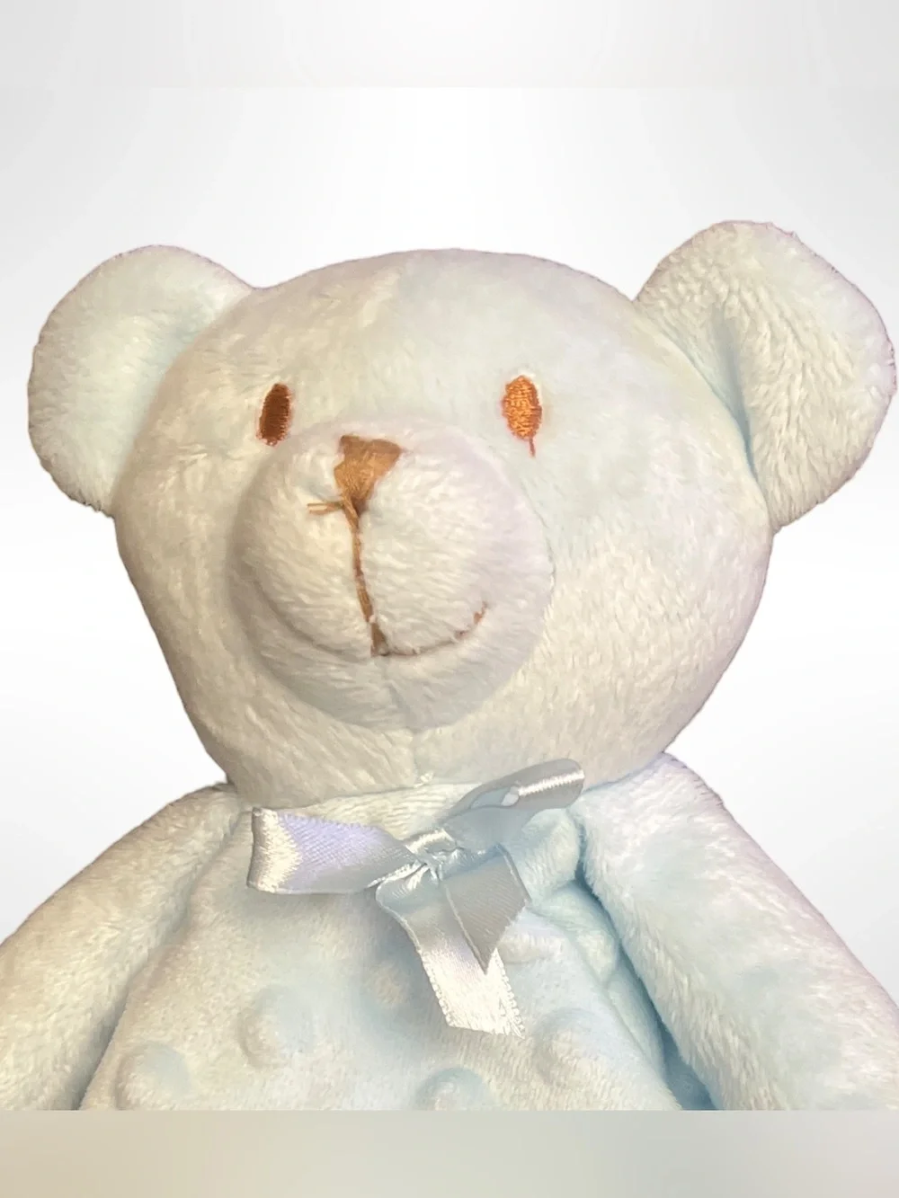 Pro Goleem Blue Teddy Bear Minky Dot Security Blanket Lovey Satin Trim No Tags